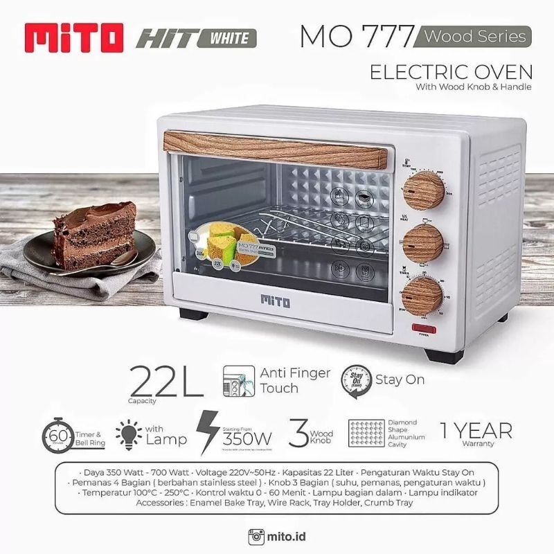 Mito Oven HIT MO 777 Kapasitas 22 Liter - Oven Listrik Mito MO777 22L