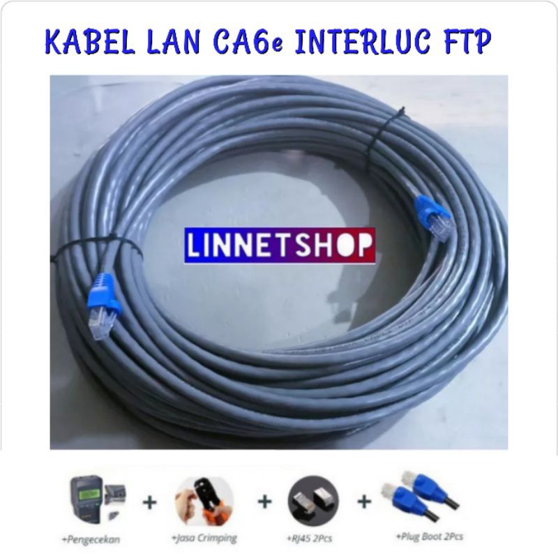 Kabel Lan FTP Cat6e InterLuc 35 Meter Siap Pakai