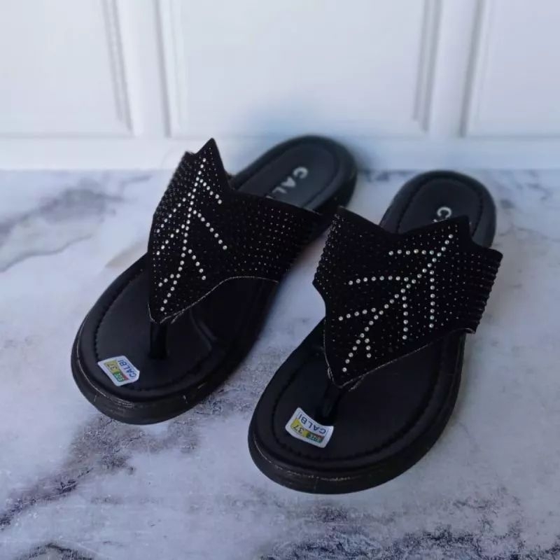 [Diskon] Sandal Calbi Cewek Trepes Teplek Model Flat
