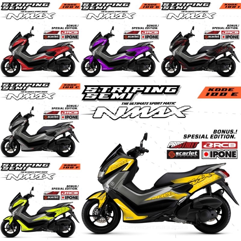 (Bisa COD) Decal nmax lama 2015 / Striping variasi Yamaha nmax / stiker body motor nmax old 155 / Li