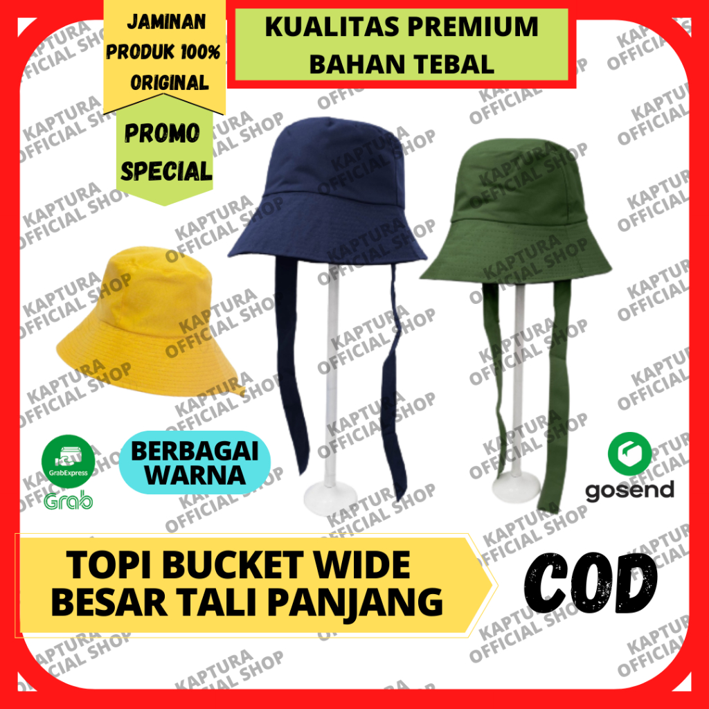 KAPTURA Topi Wide Bucket Hijab Wanita Dewasa