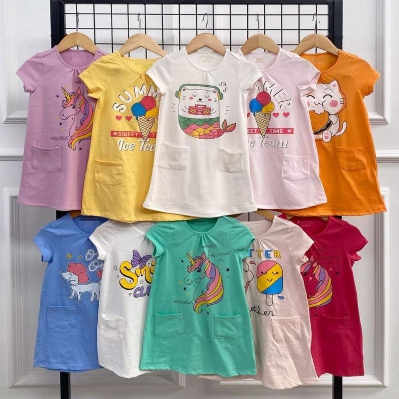 Tunik/Dress Baby Doll Saku Anak Branded Sz 6 bulan 1 2 3 4 5 Tahun CMT