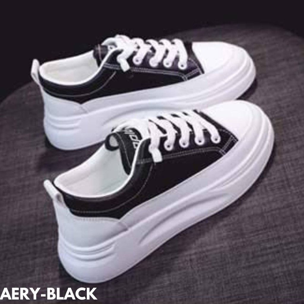 SEPATU SNEAKERS WANITA LOWCUT GAUL FASHION CASUAL KEREN BAHAN PU IMPORT AERY