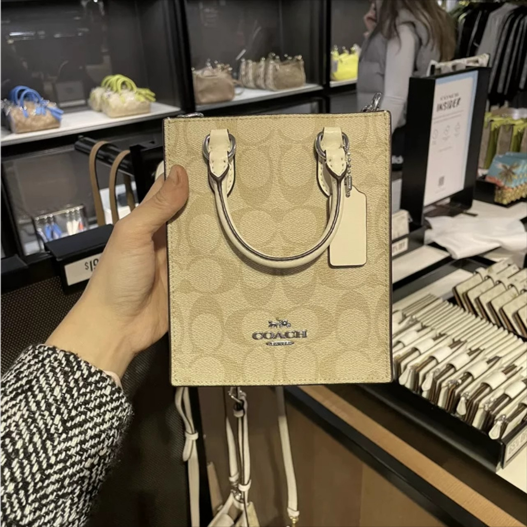 Coach Mini Cally Crossbody In Signature Canvas Bag Coach Tas Wanita Coach Tas Selempang Coach  Bahu Wanita