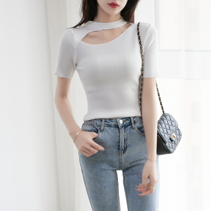 【Premium】Korean Casual Tshirt Halter Neck 2120