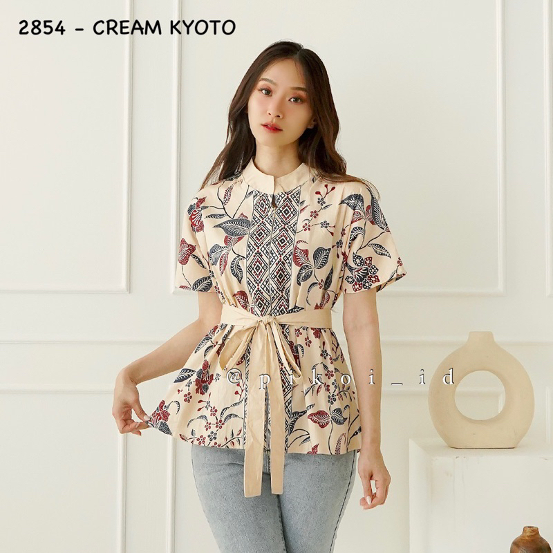 Atasan batik murah / blouse batik lengan pendek / blouse batik ikat cantik / blouse batik kanto 2854