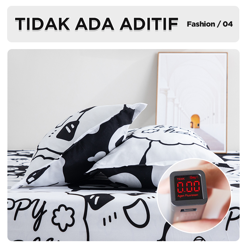Sprei Set Aesthetic Motif Kombinasi Seprai Kotak Size 180x200cm Include Sarung Bantal