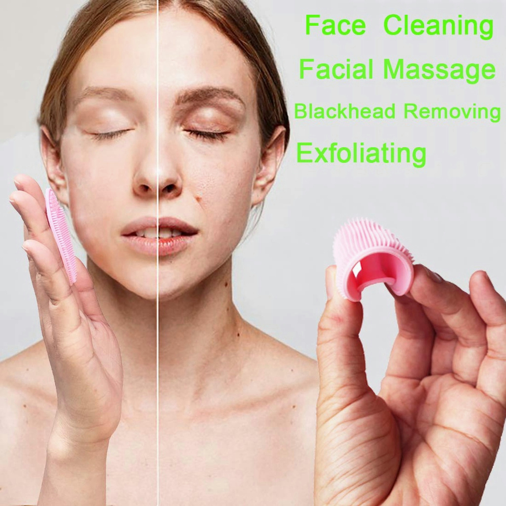 Sikat Pembersih Wajah Silikon Bulat / Facial Cleansing Pad Brush