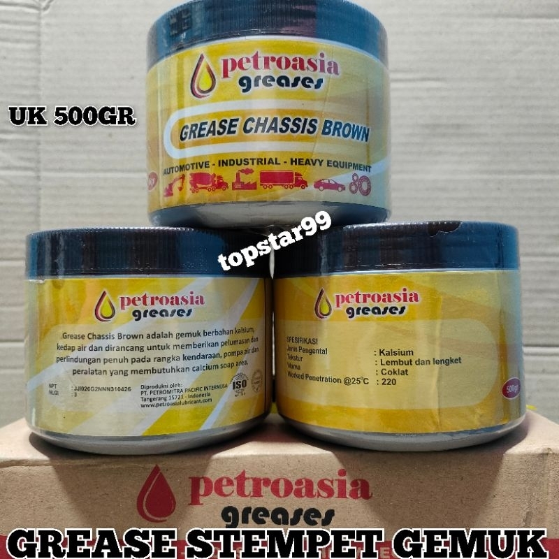 Grease Chassis Brown Gemuk Stempet Petroasia Warna Coklat 500gr Pelumas Multifungsi Serbaguna