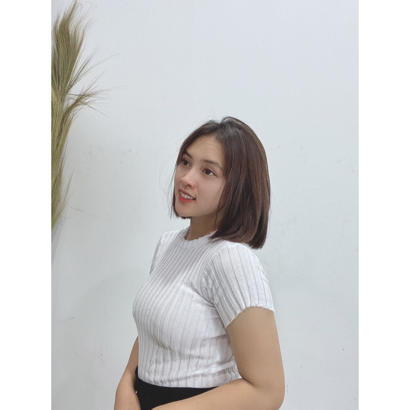 Sierra Top - Baju Basic Crop Top Bahan Premium Knit - Atasan Rajut Wanita