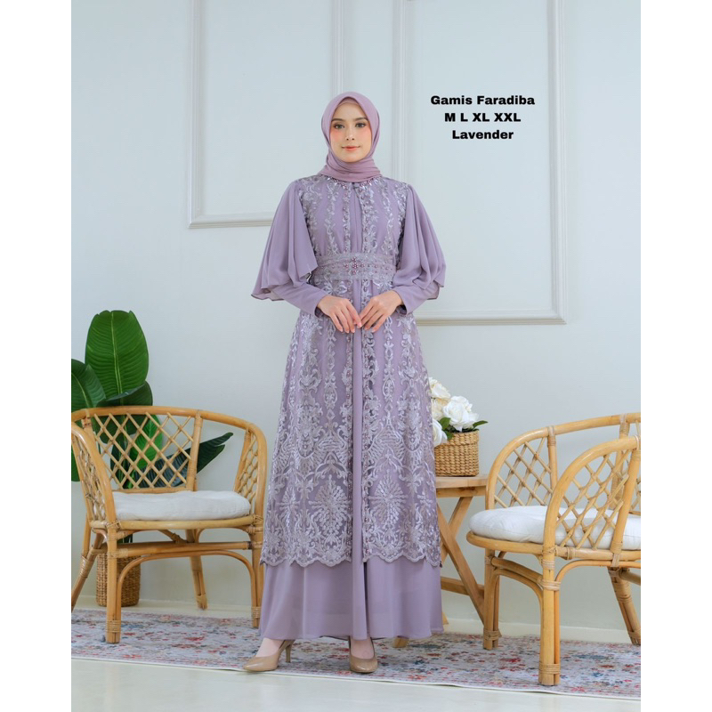 Permata Olshop / Gamis Faradiba Modern Jn / Kebaya Gamis Payet Mewah / Gamis Outer Modern Lepas Pasang / Kebaya Gamis Cardigan / Kebaya Gamis Busui