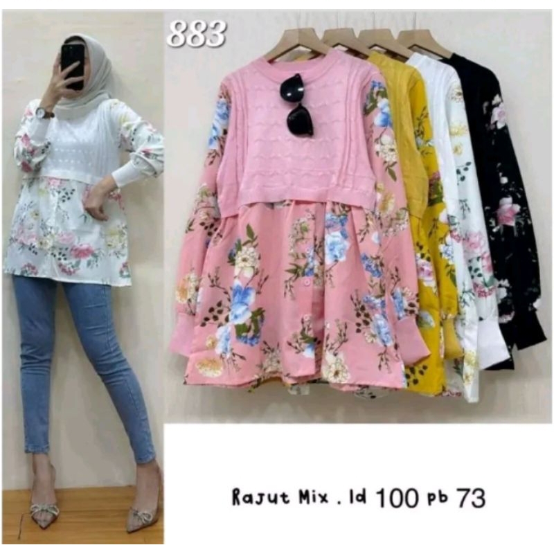 ATASAN BLOUSE RAJUT MIX SILK IMPORT