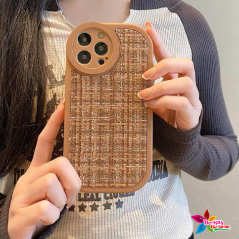 CASE CASING SILIKON VINTAGE WOOVEN TWEED KAIN RAJUT FOR XIAOMI POCO M4 BB8411