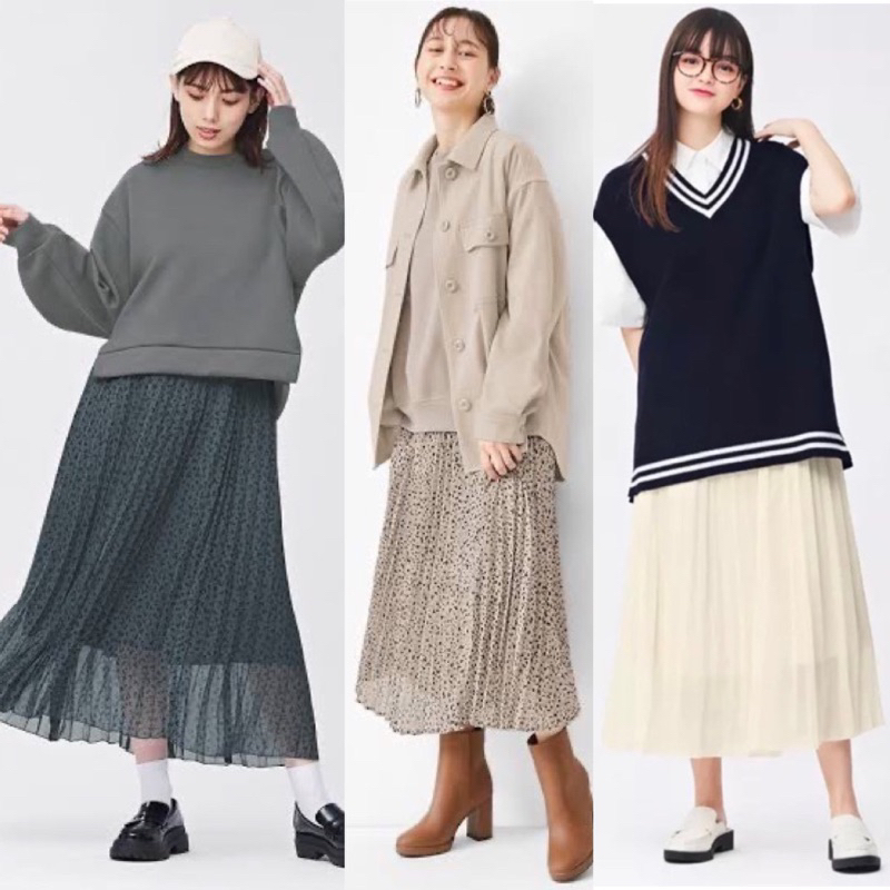 Rok pleated GU/Rok Panjang