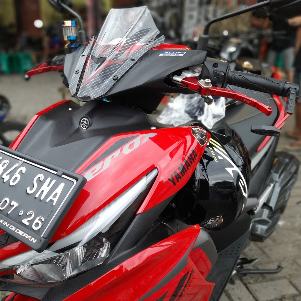 Visor Wind Shield Yamaha Aerox 155 Carbon Twotone Windshield Winsil Aerox 155 2 Tone Two Tone Carbon Karbon Aksesoris Motor Yamaha Aerox 155