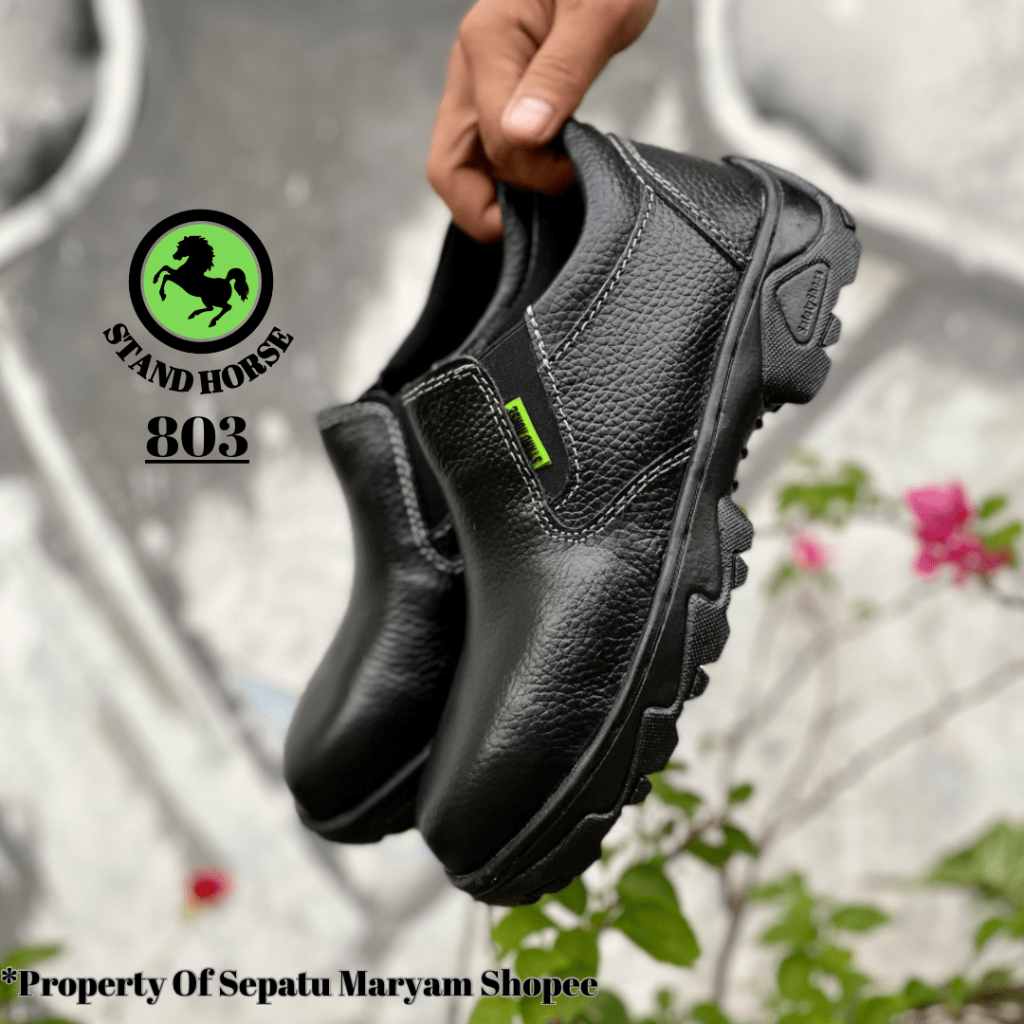 Sepatu Safety Slip On Casual Kulit Asli Safety Shoes Low Boots Ujung Besi Sepatu Septy Septi Ori SNI