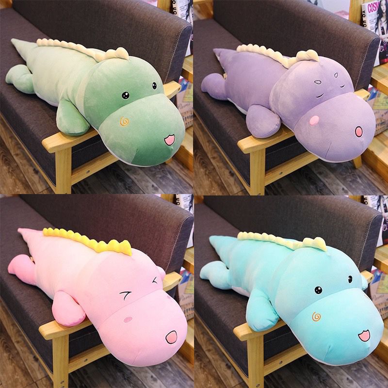 Boneka Guling Dino Mewah Panjang 60-80cm Bahan Halus dan Lembut SNI