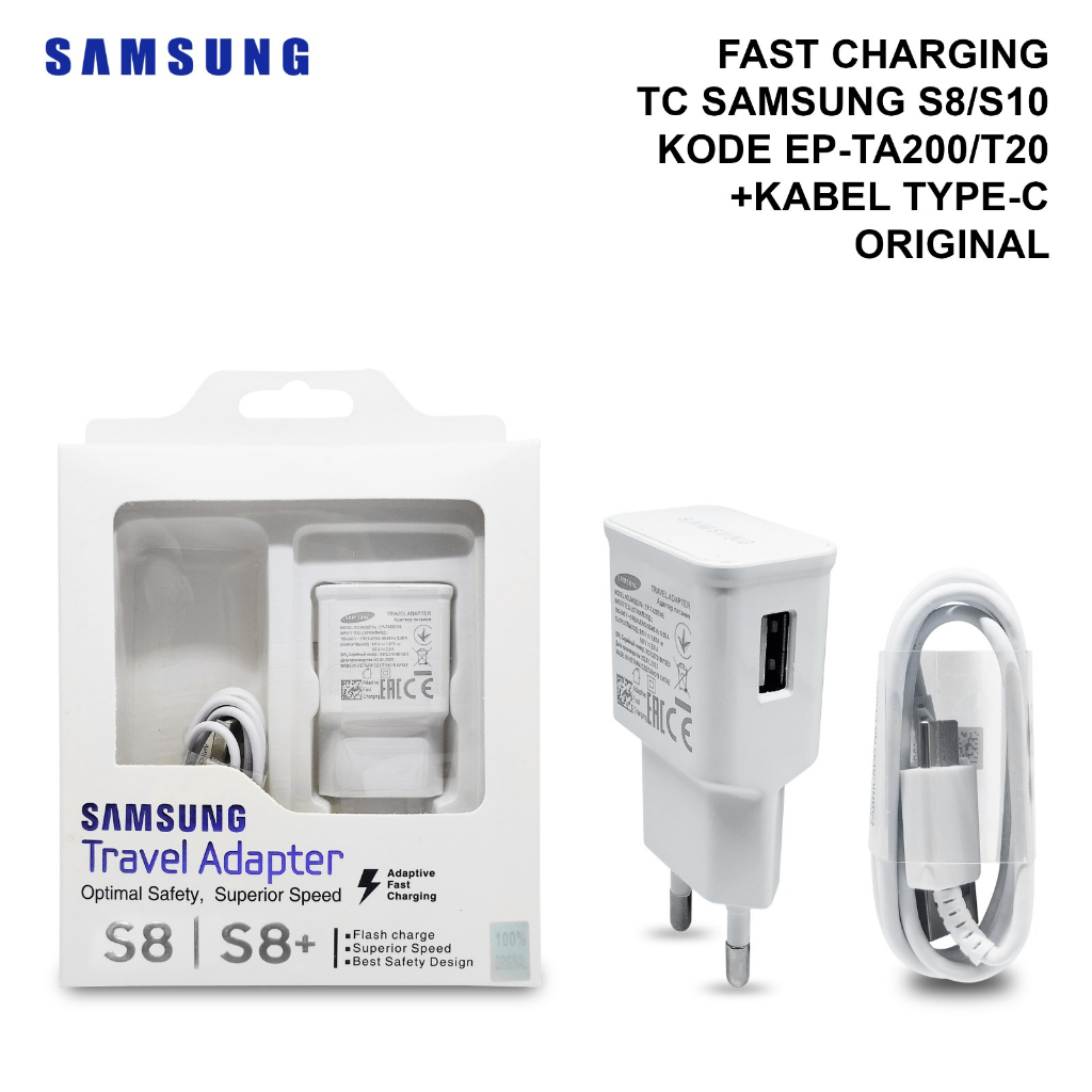 Charger SAMSUNG S8 S10 TYPE-C 1USB Fast Charging Casan SAMSUNG TIPE C S8 S10 1USB Fast Charging