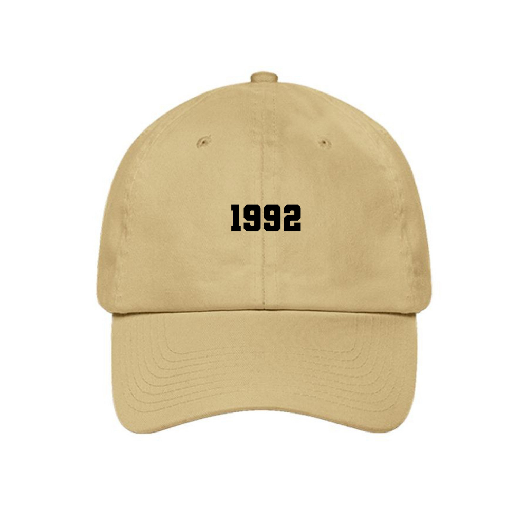 Topi Baseball cap Abjad Tahun lahir 1990 1991 2000 2001 Custom Topi Tanggal Lahir Cream