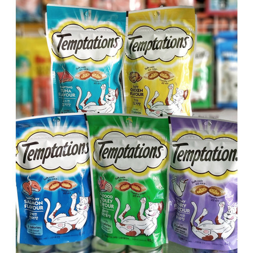 TEMPTATIONS cemilan kucing 75g - Snack kucing temptations kering Snack Kucing 75gr