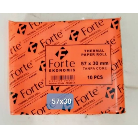 10 ROLL THERMAL PAPER  57X30 FORTE KERTAS STRUK KASIR PRINTER THERMAL