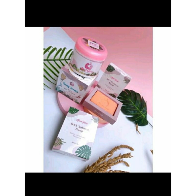 Paket komplite Afeel glow Body Serum & Sabun DNA Salmon