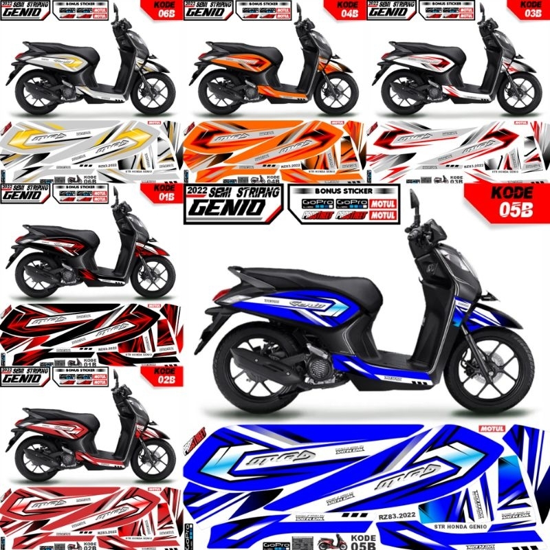 (Bisa COD) Stiker sticker variasi Genio / striping custom Honda Genio / aksesoris motor genio
