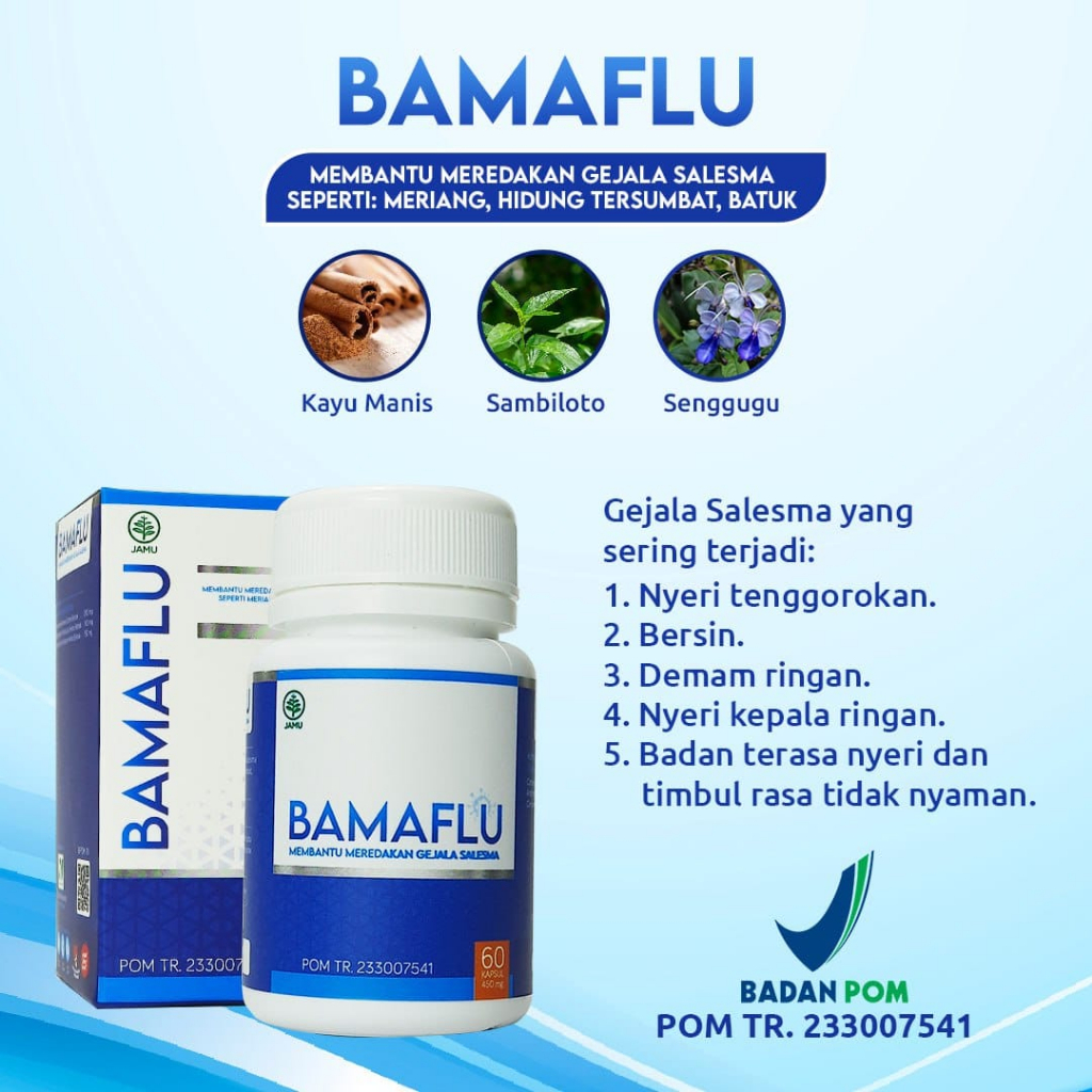 

Herbal Batuk flu Dan pilek Kapsul BAMAFLU isi 60 Kapsul