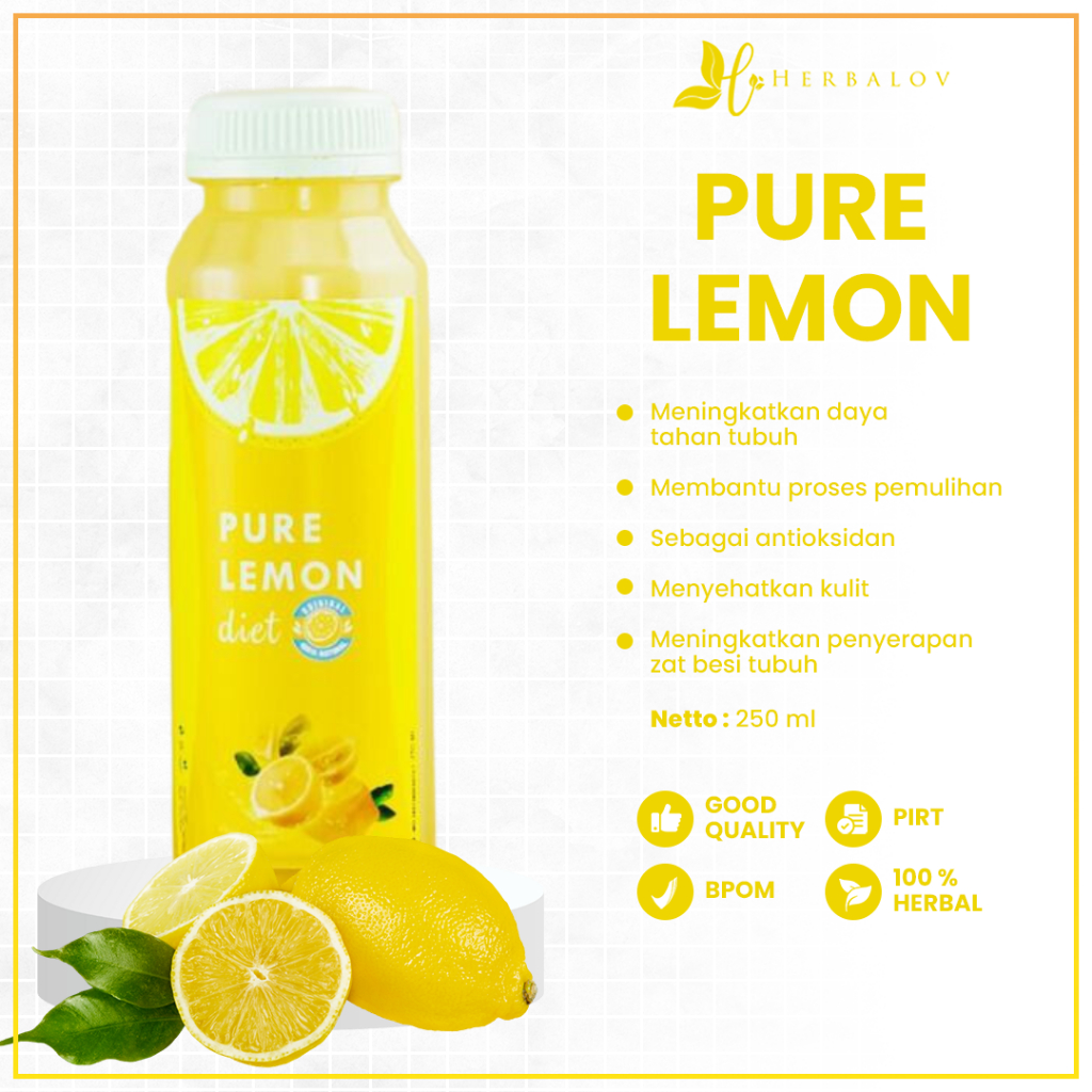 

Minuman Kesehatan Herbalov Pure Lemon Booster Imun Tubuh Melindungi Dari Berbagai Penyakit Kaya Vitamin C Alami Mudah Dikonsumsi Aman Menyehatkan