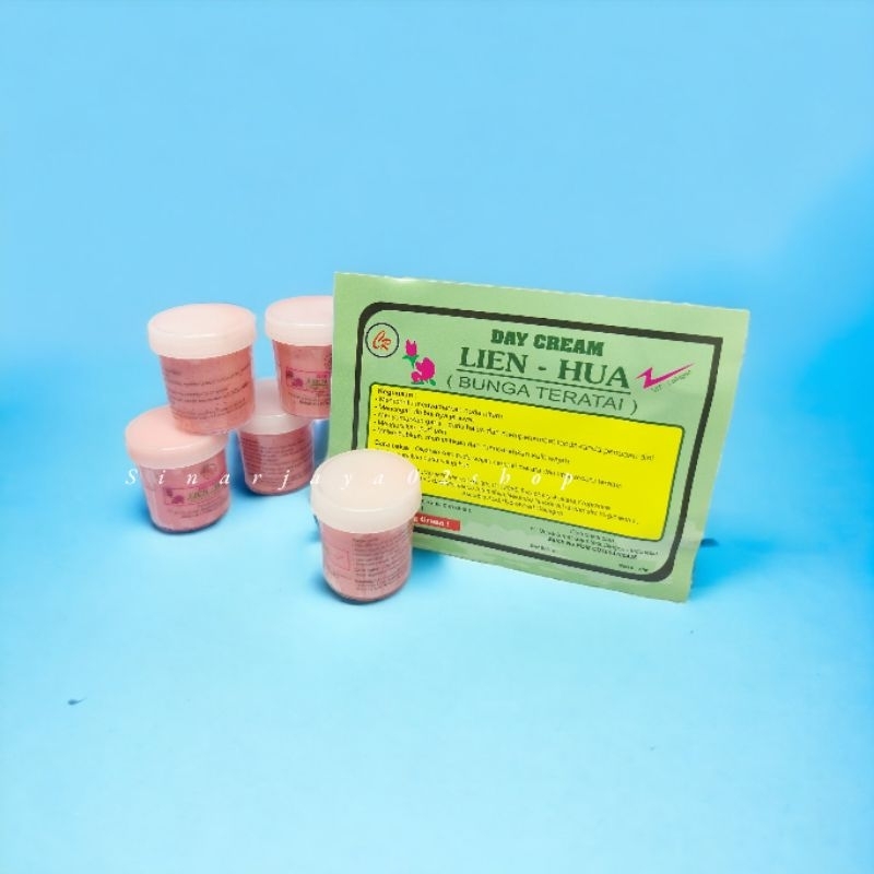 12 Pcs - Cream Ling Hua Siang dan Malam Whitening Crem Ling Hwa Original