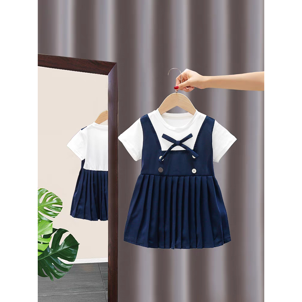 Bayi - 2 Tahun - Dress Anak Meilin Korea Style | Dress Premium Kualitas Import Baju Anak Perempuan Gaya Korean Dres Lengan Pendek Kios Balita Aprillia