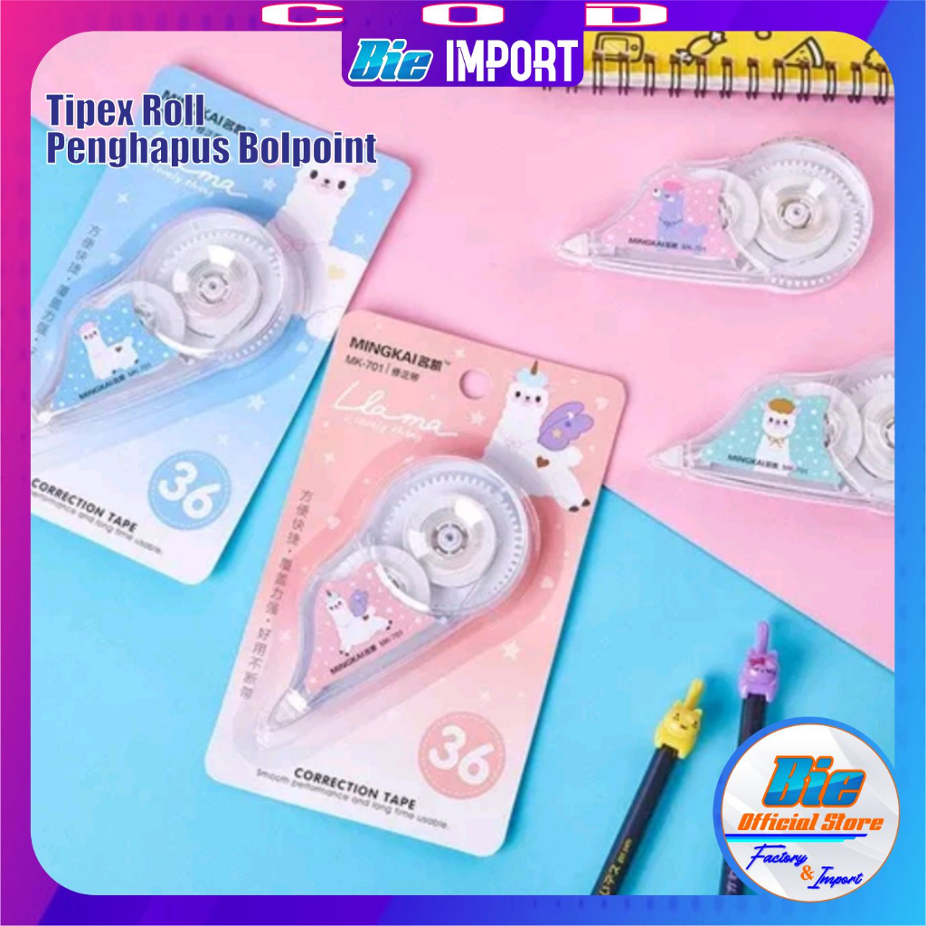 Tipe X Roll Premium Penghapus Bolpoint Transparan Impor Best Seller