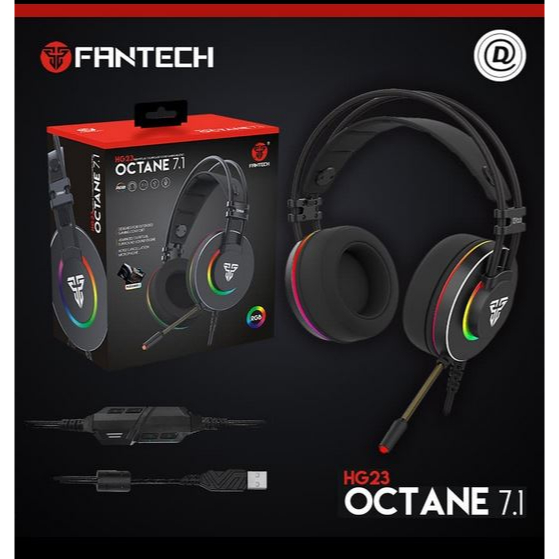 headset gaming Fantech HG23 Octane 7.1 RGB (EARCUP TERKELUPAS)