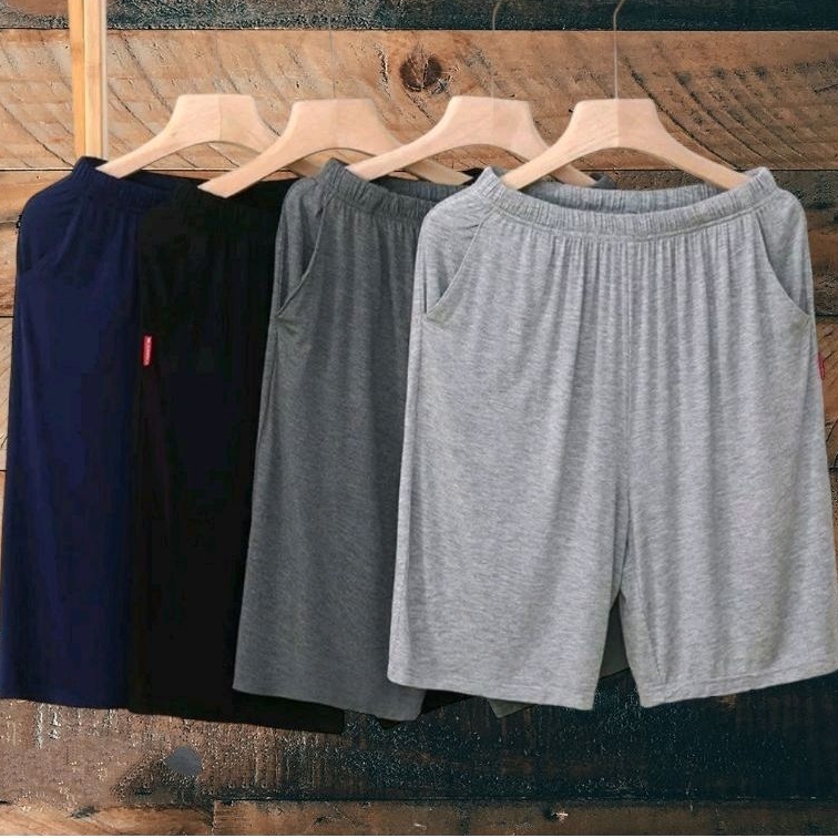 CELANA PENDEK PRIA WANITA POLOS KOLOR SANTAI BAHAN KAOS COMBED