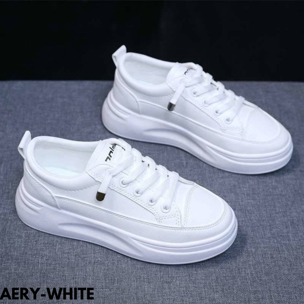 SEPATU SNEAKERS WANITA LOWCUT GAUL FASHION CASUAL KEREN BAHAN PU IMPORT AERY