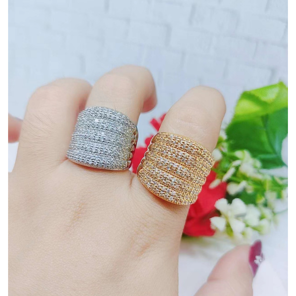 Cincin Xuping Mata Full Laois Emas Perhiasan Fashion R133 134