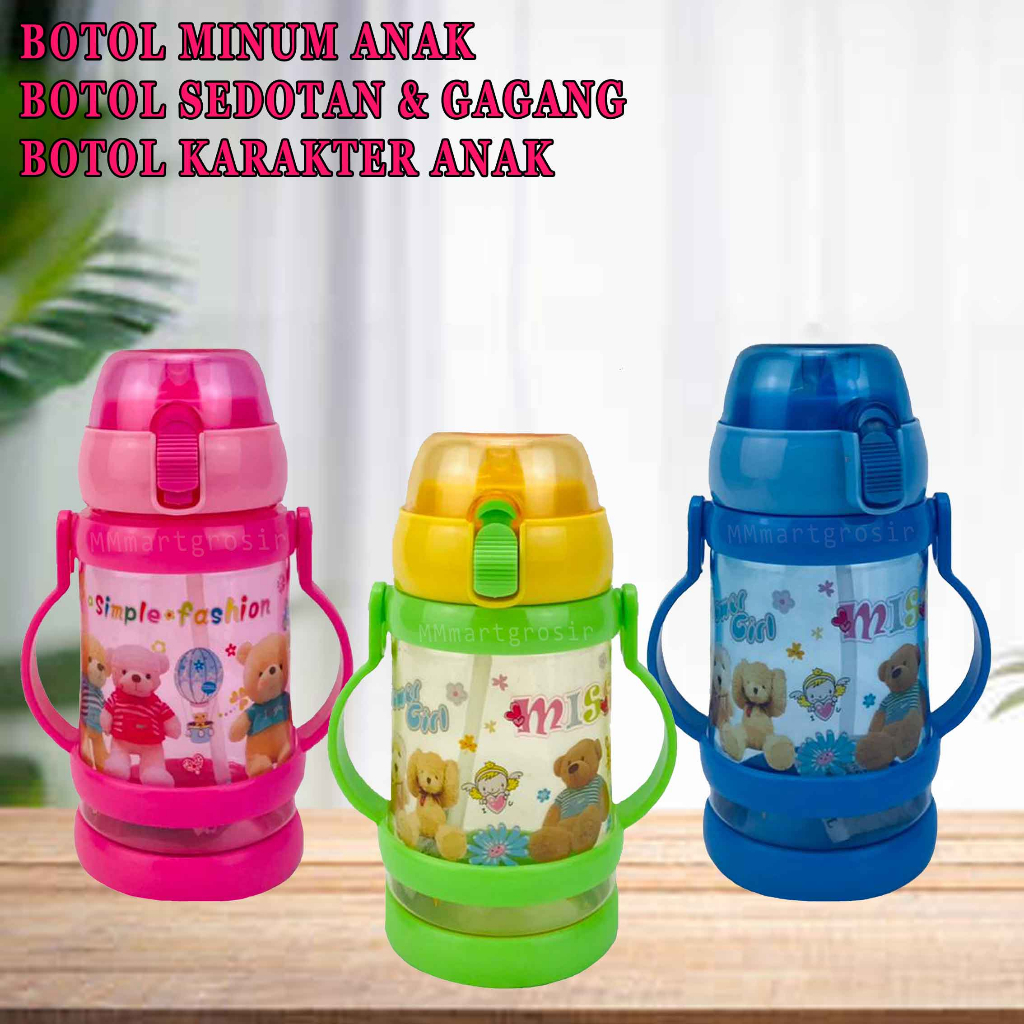 Botol Sedotan &amp; Gagang* Botol Minum Anak* Botol Karakter* 550ml