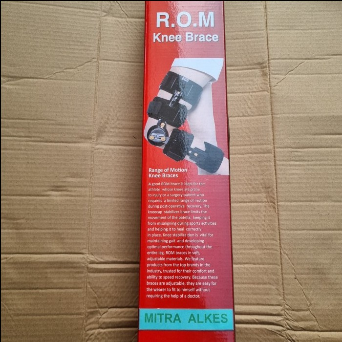 R.O.M Knee Brace. ROM Orthopedic Hinged Adjustable. Penyangga Lutut.