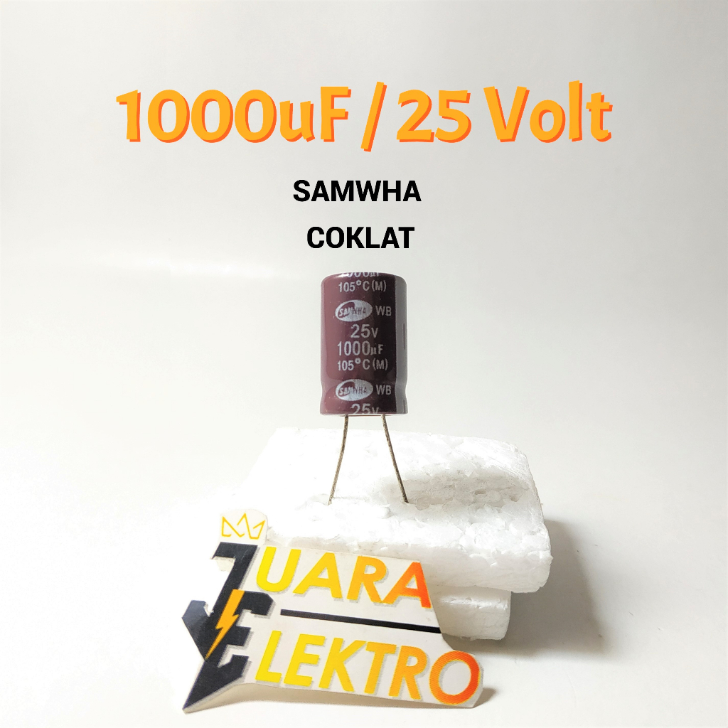 SAMWHA KAPASITOR ELCO 1000uF / 25V (1 Pcs) | Capasitor Elko 1000 uF/25 Volt