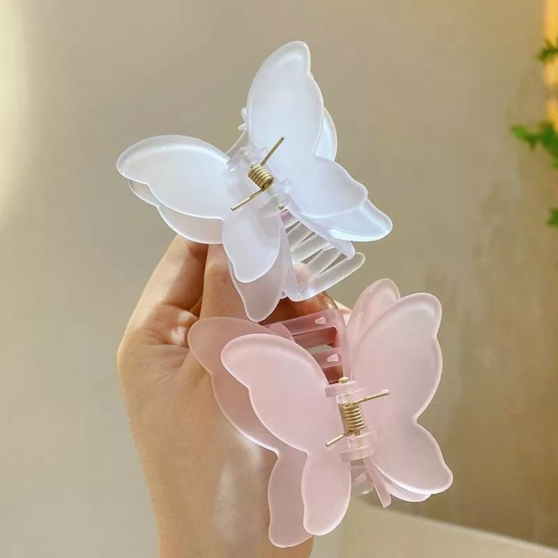 ~ PIYOSHI08 ~ Jedai Butterfly Warna Pastel Soft Jepit Rambut Kupu Kupu Dobel Sayap AF253