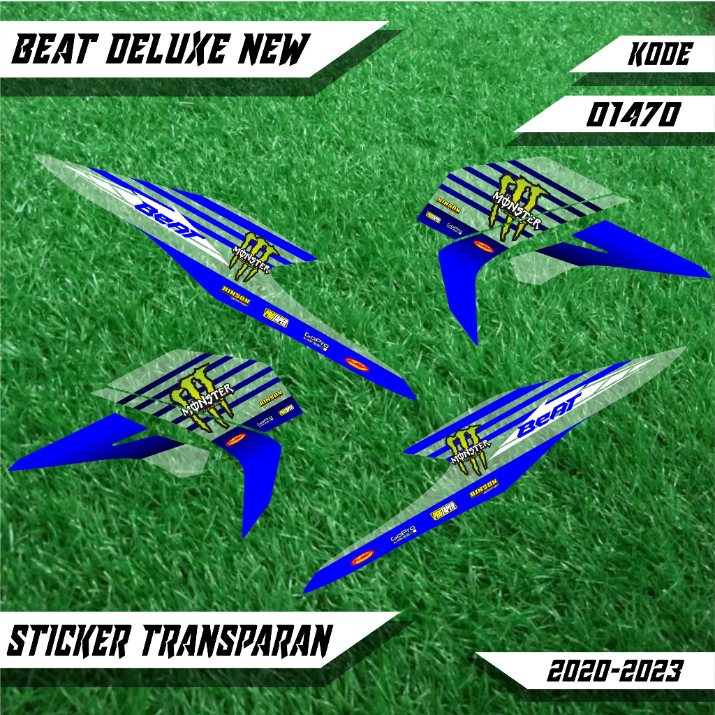 01470 sticker striping transparan sepeda motor honda beat deluxe