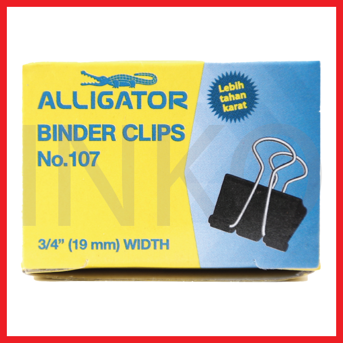 

ALLIGATOR BINDER CLIPS NO.107 19MM