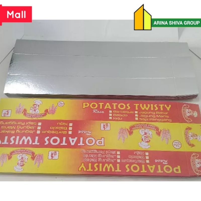 

100 LEMBAR KERTAS KENTANG ULIR BAHAN IVORY FOIL UKURAN 35 × 13 CM | KOTAK KENTANG SPIRAL | BOX KENTANG TORNADO | DUS KENTANG ULIR/SPIRAL HIGH QUALITY | ARINA SHIVA GROUP 4232