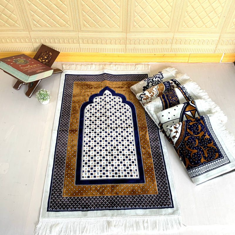 SAJADAH TURKEY PUTIH SEMI KARPET SAJADAH RAUDOH TERBARU SAJADAH SAFATEX UK 70×110