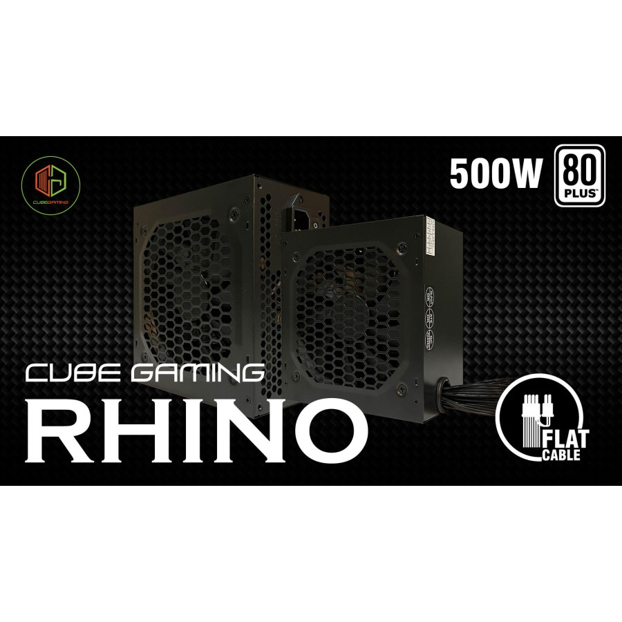 Cube Gaming RHINO 500W - 80+ White Flat Cable / PSU 500W