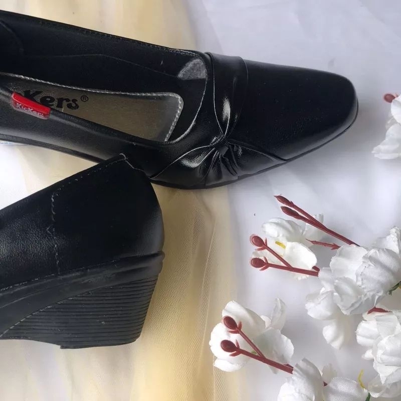 PROMO DISKON TERLARIS Sepatu Pantofel Wanita Hak 3 Cm Hitam Sekolah Paskibra Kantor COD