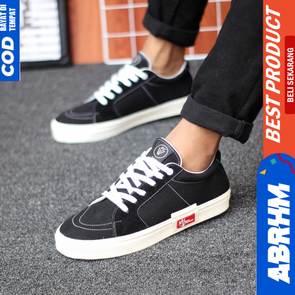 ABRHM Sepatu Sneakers Ukuran Besar 38-47 Og Hitam Pria Hitam