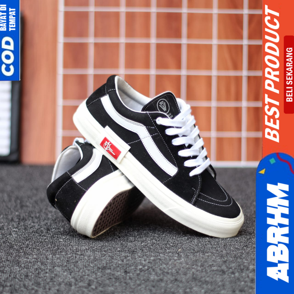 ABRHM Sepatu Sneakers Ukuran Besar 38-47 Og Hitam Pria Hitam