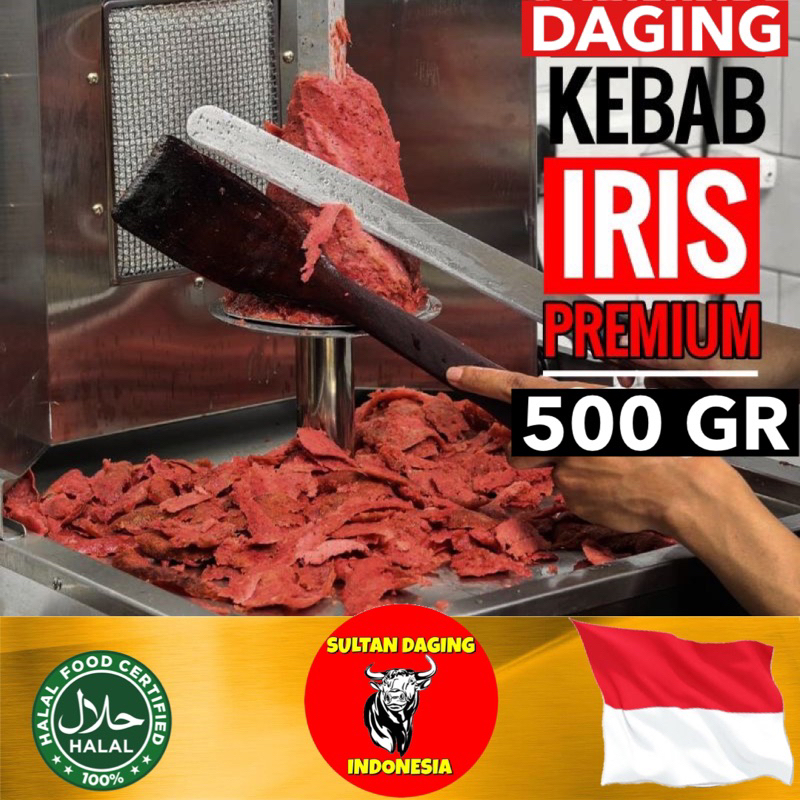 

DAGING KEBAB IRIS SAPI 500 GRAM PREMIUM/DAGING PANGGANGAN/DAGING KEBAB