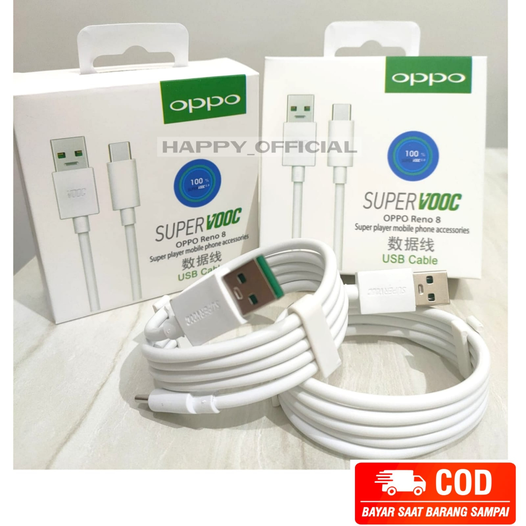 KD KABEL DATA OPPO RENO8 SUPER VOOC MICRO &amp; TIPE C ORI 100%